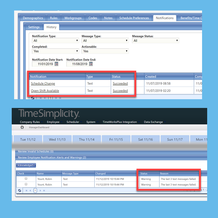 Schedule Notifications - Track and Troubleshoot